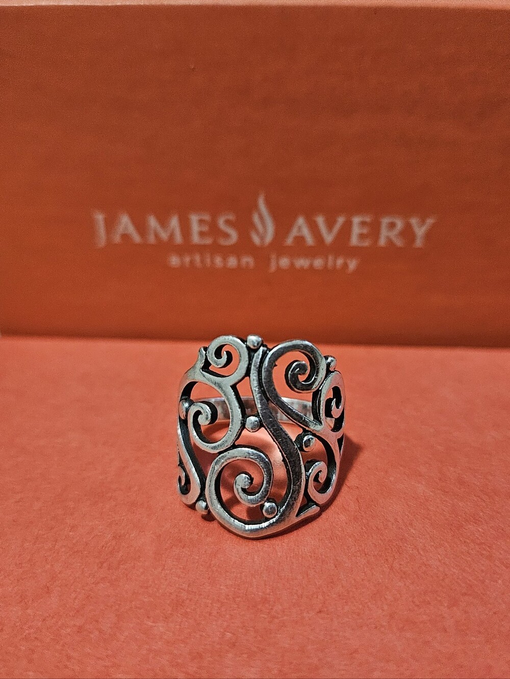 James Avery Retired Open Sorento Sterling Silver Statement Ring Size 7